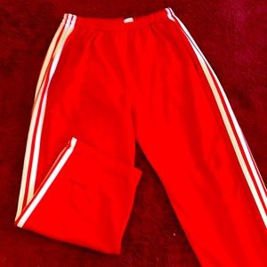 Red Adidas baggy sweats